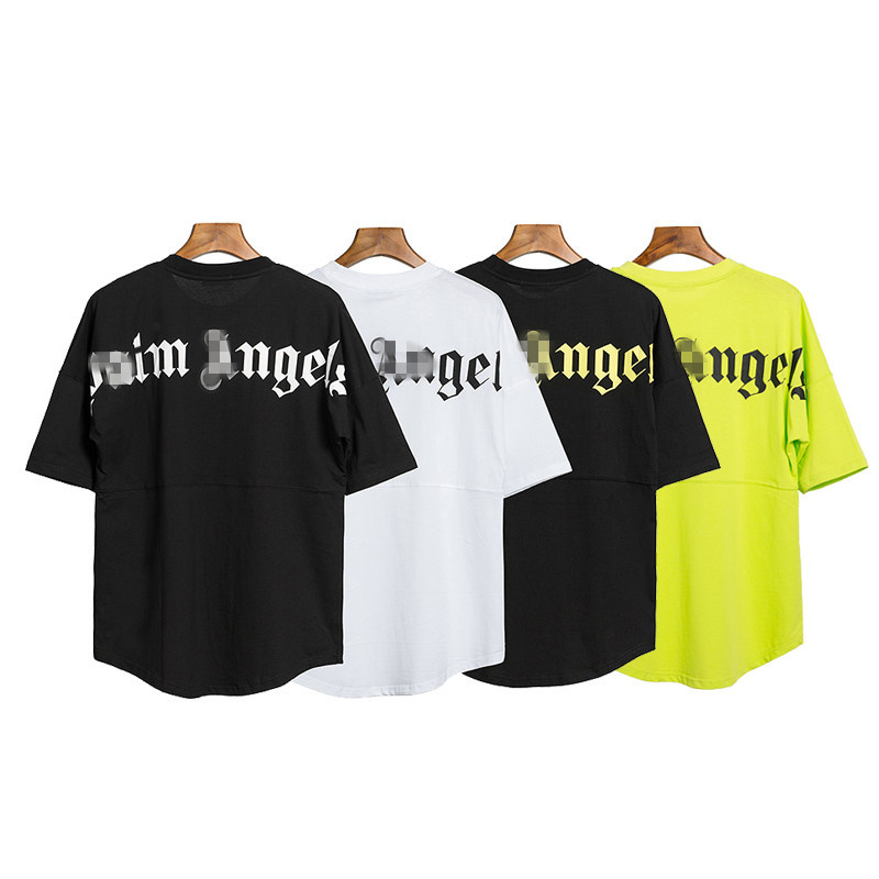 Palm Angel Shoulder Drop Short sleeved Couple Sanskrit Back Logo Loose T-shirt