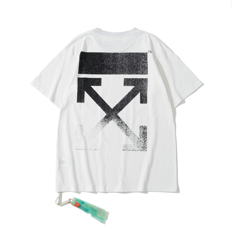 OFF white fashion brand OFF WHITE short sleeved ow gradient black and white